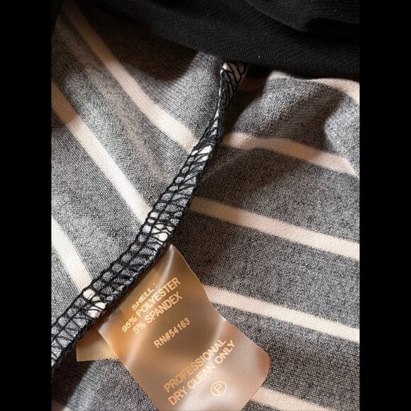 Calvin Klein Dress 4 / Small Womens Black & Gray Long Sleeve Shift Stripe Jersey - Picture 7 of 7